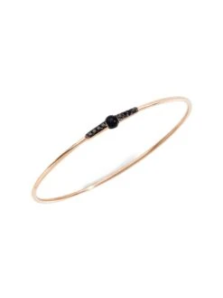 Pomellato M'ama Non M'ama 18K Rose Gold, Onyx & Black Diamond Bangle Bracelet