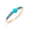 Pomellato M'ama Non M'ama 18K Rose-Gold Turquoise & Blue Zircon Ring -Fashion Jewelry & Accessories 0400010571253 ROSEGOLD
