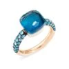 Pomellato Nudo 18K Rose Gold, London Blue Topaz & Turquoise Square Ring 2 Pomellato Nudo 18K Rose Gold, London Blue Topaz & Turquoise Square Ring -Fashion Jewelry & Accessories 0400010571481