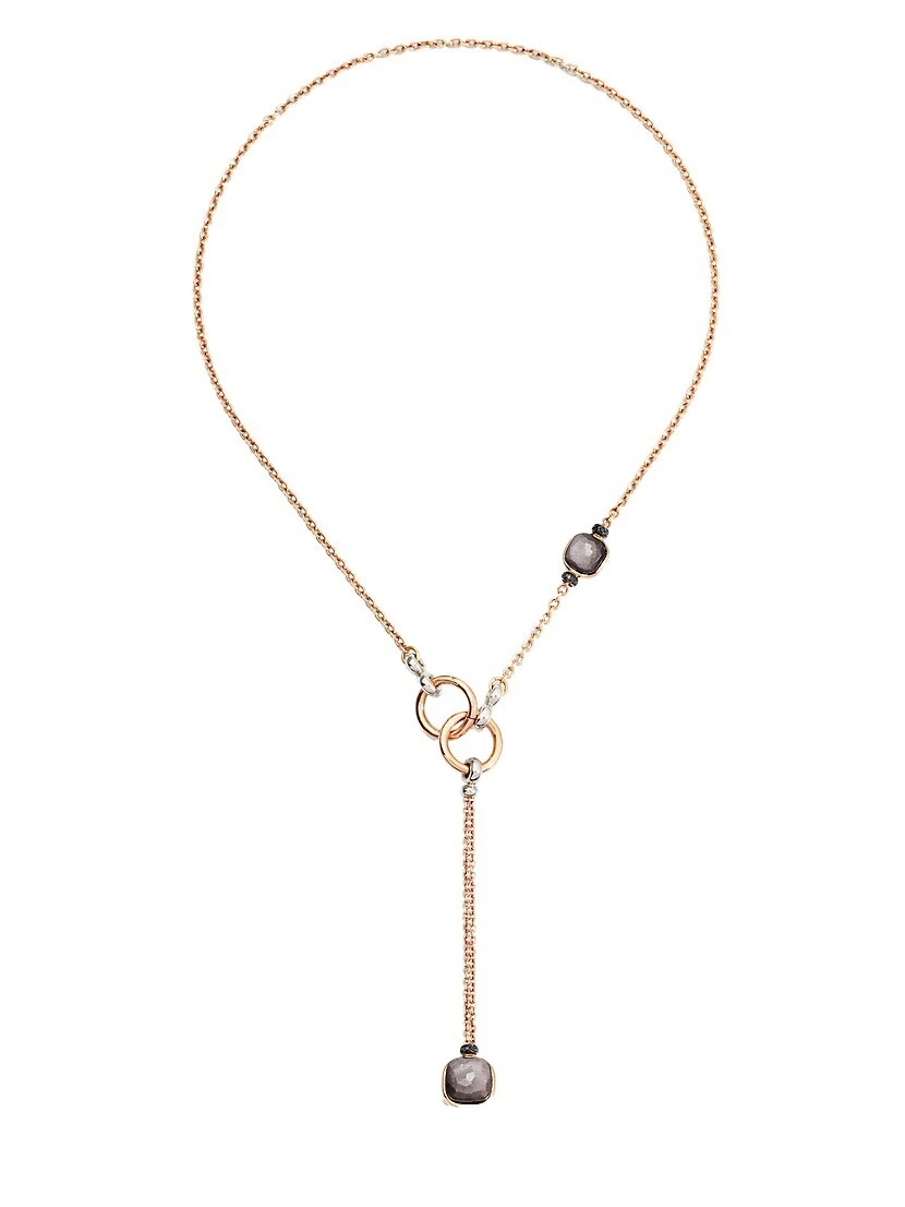Pomellato Nudo Two-Tone 18K Gold, Obsidian & Black Diamond Necklace 3 Pomellato Nudo Two-Tone 18K Gold, Obsidian & Black Diamond Necklace