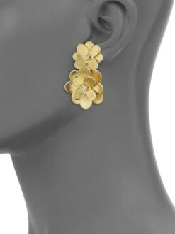 Petali 18K Yellow Gold & Diamond Large Double-Drop Flower Earrings 5 Petali 18K Yellow Gold & Diamond Large Double-Drop Flower Earrings -Fashion Jewelry & Accessories 0400010640624 A1