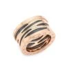 Bvlgari B.zero1 Design Legend 18K Rose Gold & Black Ceramic 4-Band Ring -Fashion Jewelry & Accessories 0400010715082 ROSEGOLD