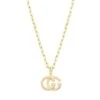 Gucci Running GG 18K Yellow Gold & Blue Topaz Necklace