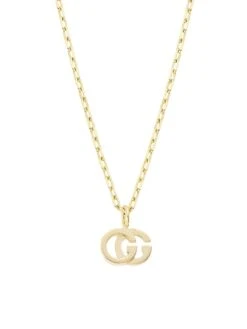 Gucci Running GG 18K Yellow Gold & Blue Topaz Necklace