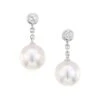 18K White Gold, Diamond & 8MM White Round Akoya Pearl Drop Earrings 2 18K White Gold, Diamond & 8MM White Round Akoya Pearl Drop Earrings -Fashion Jewelry & Accessories 0400010848455 WHITEGOLD