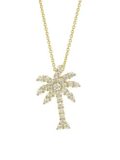 Tiny Treasures 18K Gold & Diamond Palm Tree Necklace
