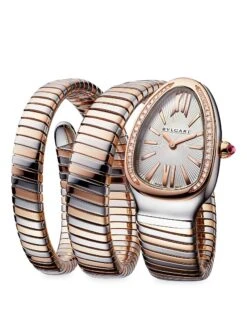 Bvlgari Serpenti Tubogas Two-Tone & Diamond Double Twist Watch