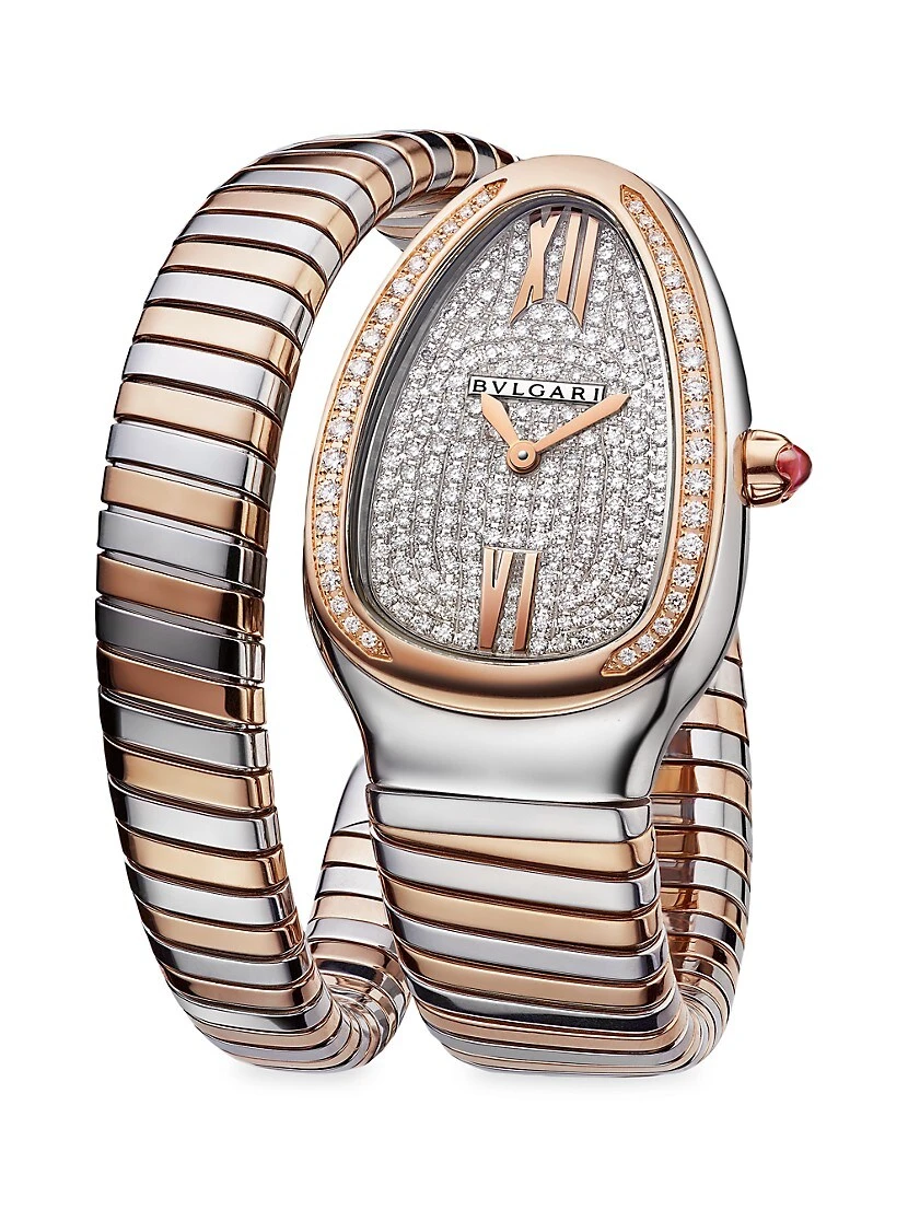 Bvlgari Serpenti Tubogas Two-Tone & Diamond Single Twist Watch 3 Bvlgari Serpenti Tubogas Two-Tone & Diamond Single Twist Watch