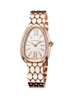 Bvlgari Serpenti Seduttori 18K Rose Gold & Diamond Bracelet Watch