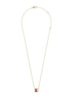 Boucheron Quatre Red Edition 18K Tri-Tone Gold, Diamond & Red Ceramic Pendant Necklace