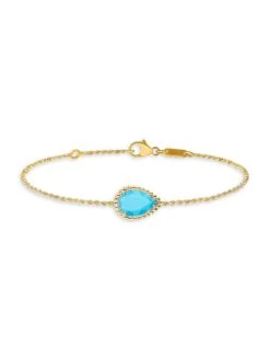 Boucheron Serpent Bohème 18K Yellow Gold & Turquoise Bracelet
