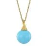 Africa 18K Yellow Gold & Turquoise Pendant Necklace -Fashion Jewelry & Accessories 0400011250893