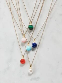 Africa 18K Yellow Gold & Turquoise Pendant Necklace -Fashion Jewelry & Accessories 0400011250893 A9