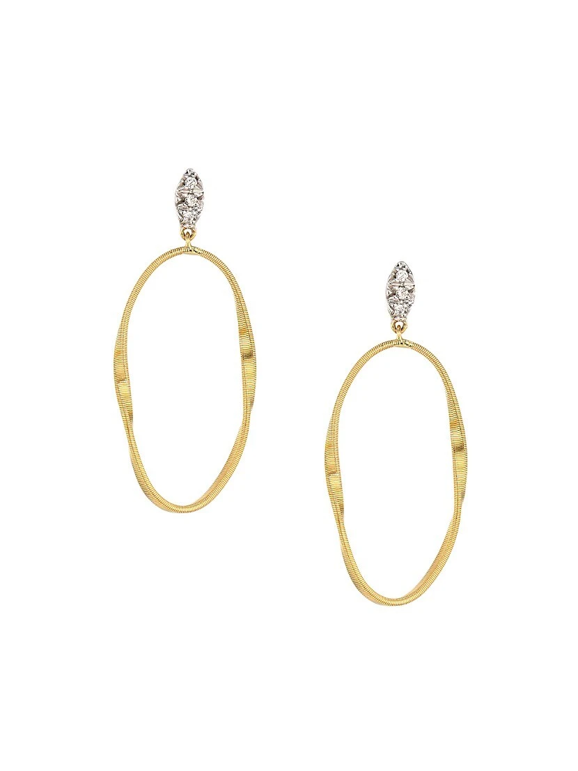 Marrakech Onde 18K Yellow Gold & Diamond Large Oval Drop Earrings 3 Marrakech Onde 18K Yellow Gold & Diamond Large Oval Drop Earrings