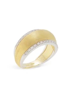 Lucia Two-Tone 18K Gold & Diamond Tapered Ring