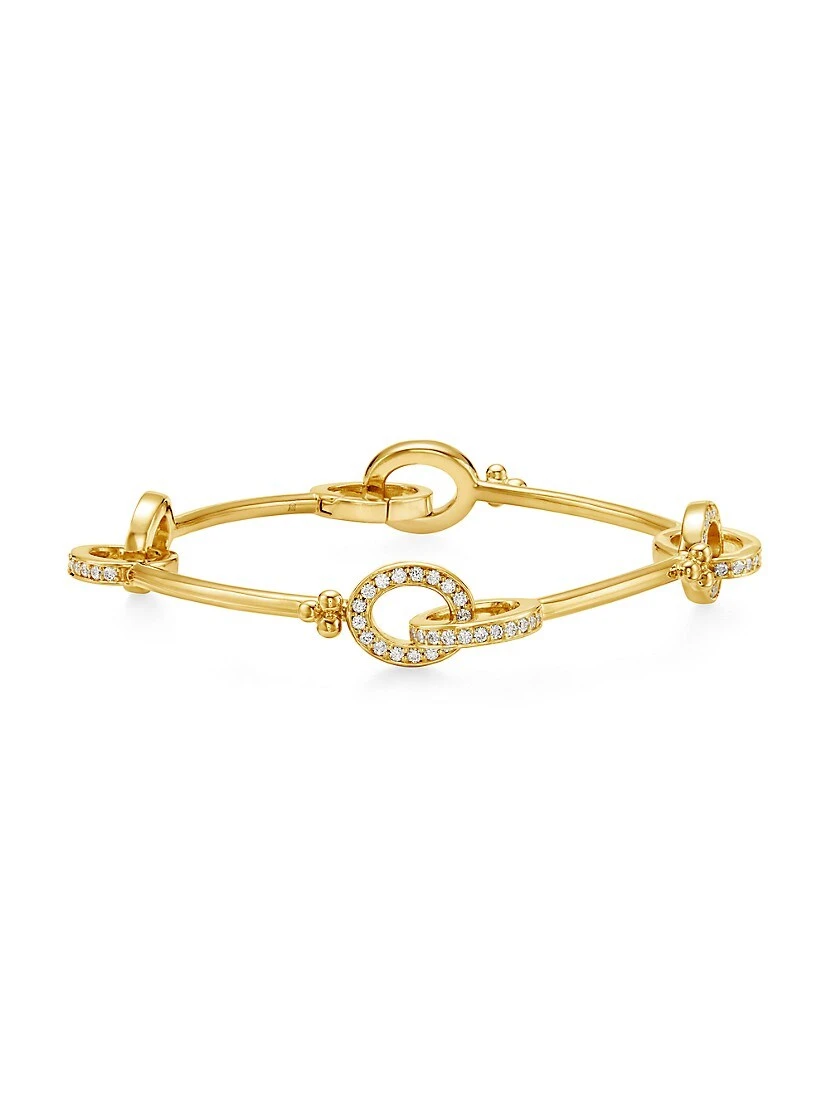 Orsina 18K Yellow Gold & Diamond Link Bracelet 3 Orsina 18K Yellow Gold & Diamond Link Bracelet
