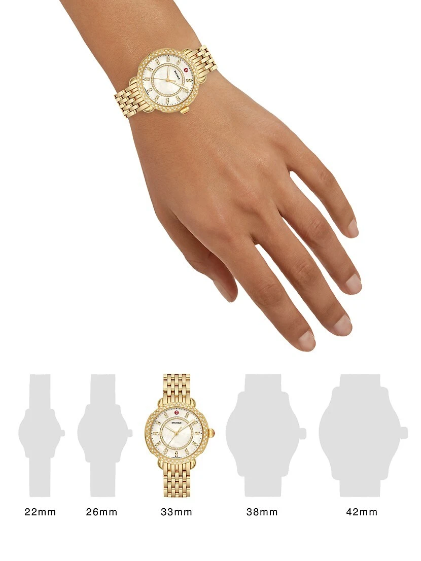 Sidney Classic Yellow Goldplated Stainless Steel & Diamond Bracelet Watch 4 Sidney Classic Yellow Goldplated Stainless Steel & Diamond Bracelet Watch - Image 2