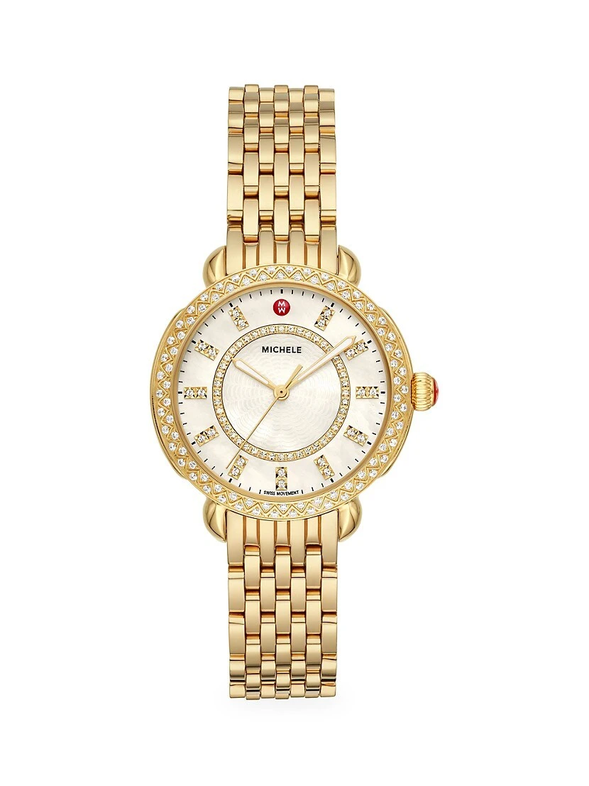 Sidney Classic Yellow Goldplated Stainless Steel & Diamond Bracelet Watch 3 Sidney Classic Yellow Goldplated Stainless Steel & Diamond Bracelet Watch