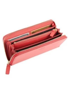 RFID-Blocking Zip-Around Leather Wallet -Fashion Jewelry & Accessories 0400011688542 RED A1