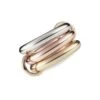 18K Two-Tone Gold & Sterling Silver 3-Link Ring -Fashion Jewelry & Accessories 0400011893906
