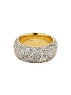 Starburst 18K Gold & Diamond Organic Full Pavé Wide Band Ring