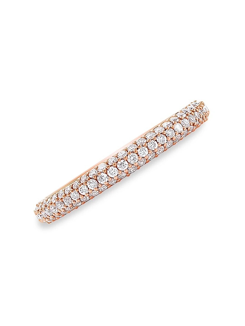 Moonlight 18K Rose Gold & Diamond Pavé Slim Ring 3 Moonlight 18K Rose Gold & Diamond Pavé Slim Ring