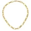 18K Yellow Gold Flat Oval-Link Chain Necklace, 17" -Fashion Jewelry & Accessories 0400012060902 GOLD