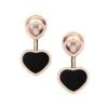 Chopard Happy Hearts 18K Rose Gold, Diamond & Onyx Earrings -Fashion Jewelry & Accessories 0400012138288