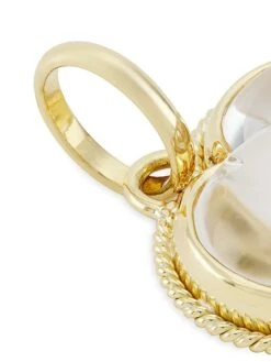 18K Yellow Gold, Diamond & Rock Crystal Braided Heart Small Pendant -Fashion Jewelry & Accessories 0400012173369 YELLOWGOLD A2