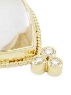 18K Yellow Gold, Diamond & Rock Crystal Braided Heart Small Pendant -Fashion Jewelry & Accessories 0400012173369 YELLOWGOLD A3