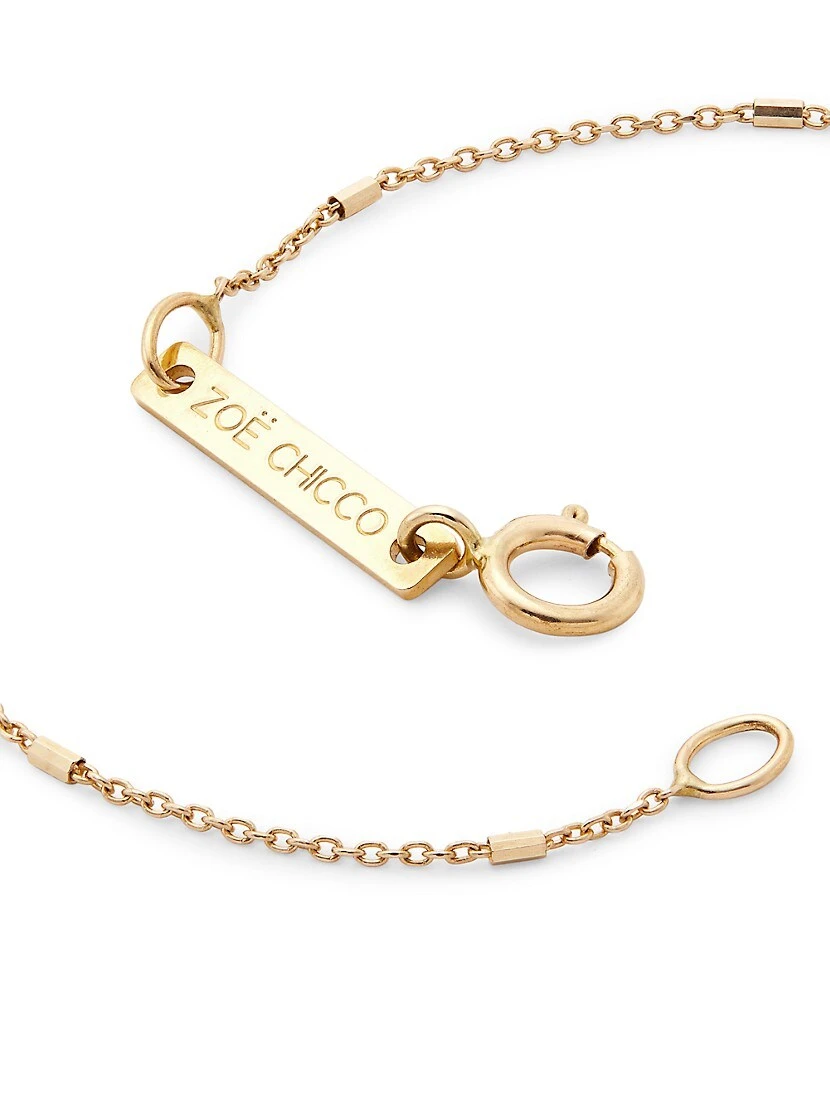 14K Yellow Gold & Diamond Mom Small Dog Tag Pendant Necklace 5 14K Yellow Gold & Diamond Mom Small Dog Tag Pendant Necklace - Image 3