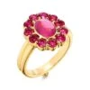 Dreamcatcher 18K Yellow Gold, Ruby & Pink Tourmaline Ring -Fashion Jewelry & Accessories 0400012274052 YELLOWGOLD
