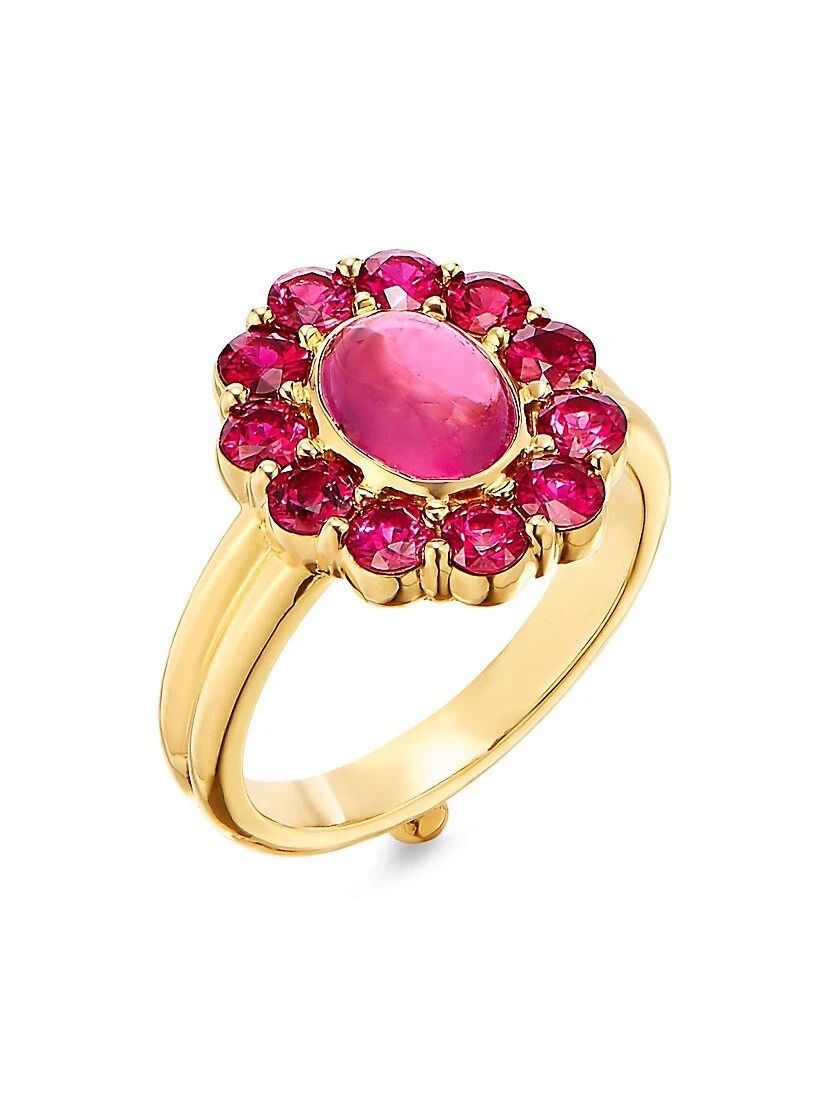 Dreamcatcher 18K Yellow Gold, Ruby & Pink Tourmaline Ring 3 Dreamcatcher 18K Yellow Gold, Ruby & Pink Tourmaline Ring