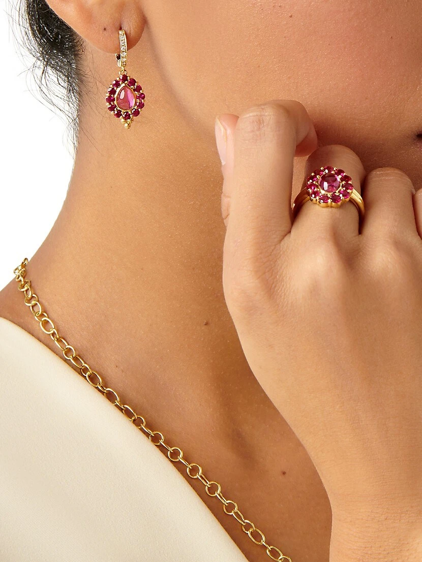 Dreamcatcher 18K Yellow Gold, Ruby & Pink Tourmaline Ring 4 Dreamcatcher 18K Yellow Gold, Ruby & Pink Tourmaline Ring - Image 2