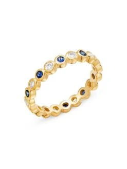 18K Gold, Diamond & Sapphire Eternity Ring