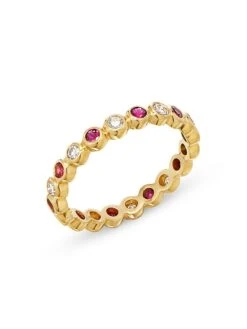 18K Gold, Diamond & Ruby Eternity Ring