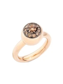 Pomellato Nuvola 18K Rose Gold Ring & Brown Diamond Ring