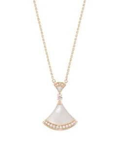 Bvlgari Divas' Dream 18K Rose Gold, Mother-Of-Pearl & Diamond Pendant Necklace