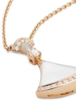 Bvlgari Divas' Dream 18K Rose Gold, Mother-Of-Pearl & Diamond Pendant Necklace -Fashion Jewelry & Accessories 0400012471230 NOCOLOR A3