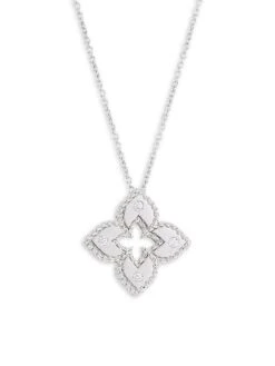 Petite Venetian Extra-Small 18K White Gold & Diamond Pendant Necklace