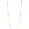 18K Yellow Gold Oval Paperclip Chain Necklace, 22" 2 18K Yellow Gold Oval Paperclip Chain Necklace, 22" -Fashion Jewelry & Accessories 0400012492747