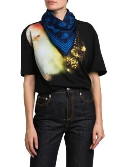 Alexander McQueen Biker Skull Silk Scarf