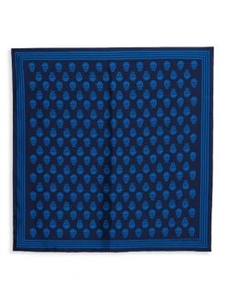 Alexander McQueen Biker Skull Silk Scarf 7 Alexander McQueen Biker Skull Silk Scarf -Fashion Jewelry & Accessories 0400012633253 NAVYBLUE A1