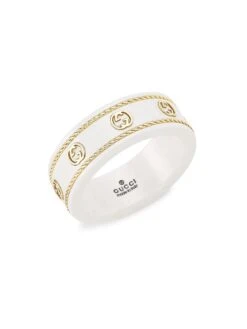 Gucci Icon Ring In Yellow Gold And Zirconia