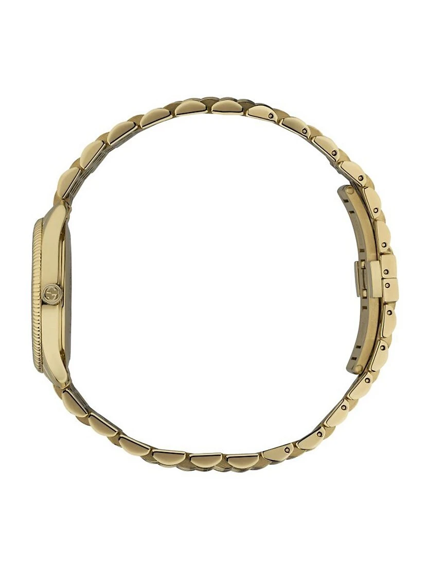 Gucci G-Timeless Slim Yellow Gold PVD Stainless Steel Bracelet Watch 6 Gucci G-Timeless Slim Yellow Gold PVD Stainless Steel Bracelet Watch - Image 4