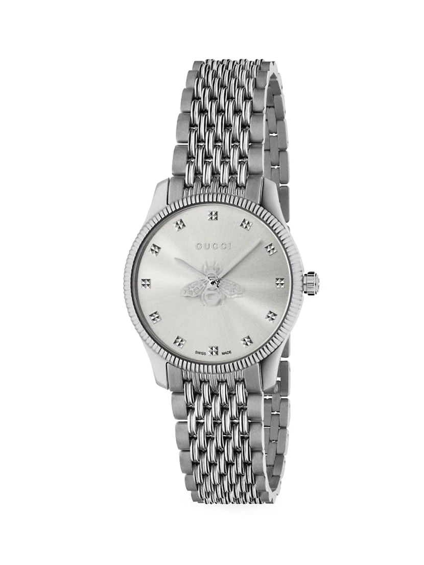 Gucci G-Timeless Slim Silver Dial Stainless Steel Bracelet Watch 3 Gucci G-Timeless Slim Silver Dial Stainless Steel Bracelet Watch