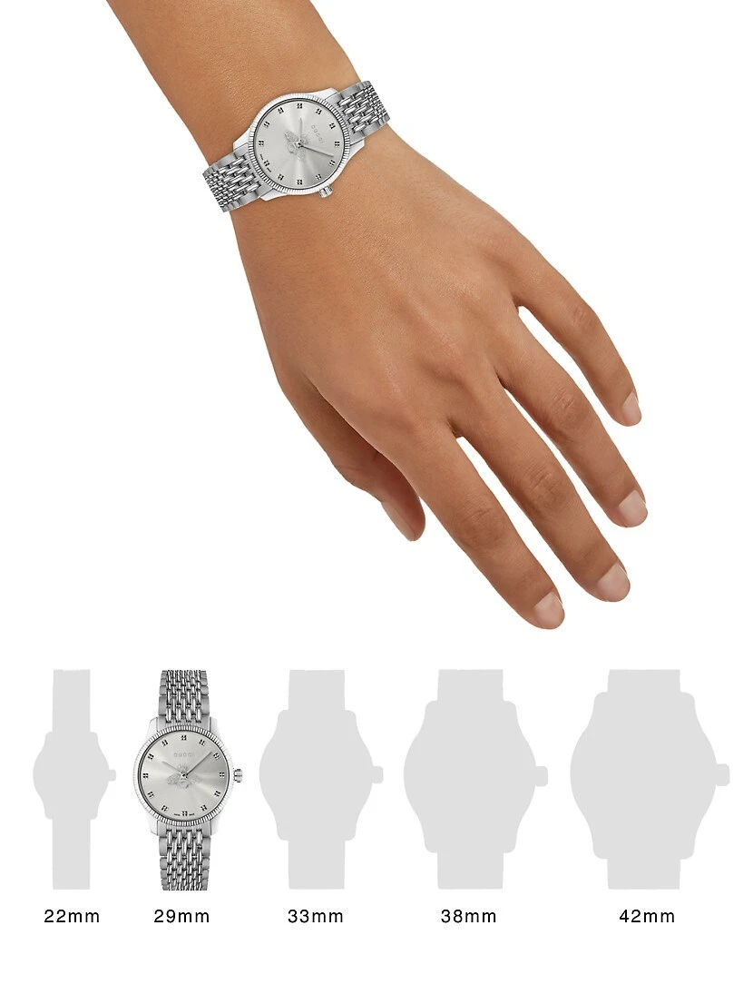 Gucci G-Timeless Slim Silver Dial Stainless Steel Bracelet Watch 4 Gucci G-Timeless Slim Silver Dial Stainless Steel Bracelet Watch - Image 2