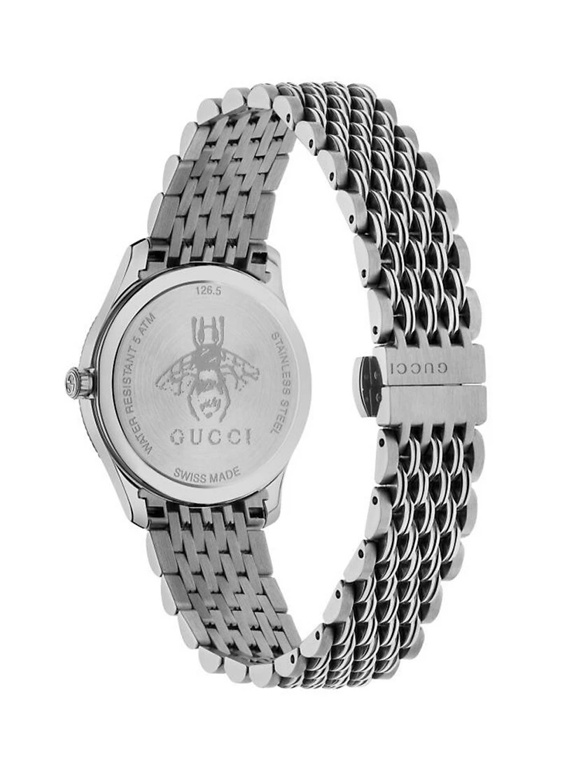 Gucci G-Timeless Slim Silver Dial Stainless Steel Bracelet Watch 5 Gucci G-Timeless Slim Silver Dial Stainless Steel Bracelet Watch - Image 3