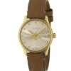 Gucci The G-Timeless Slim Goldtone Leather Strap Watch -Fashion Jewelry & Accessories 0400012990862 BROWN