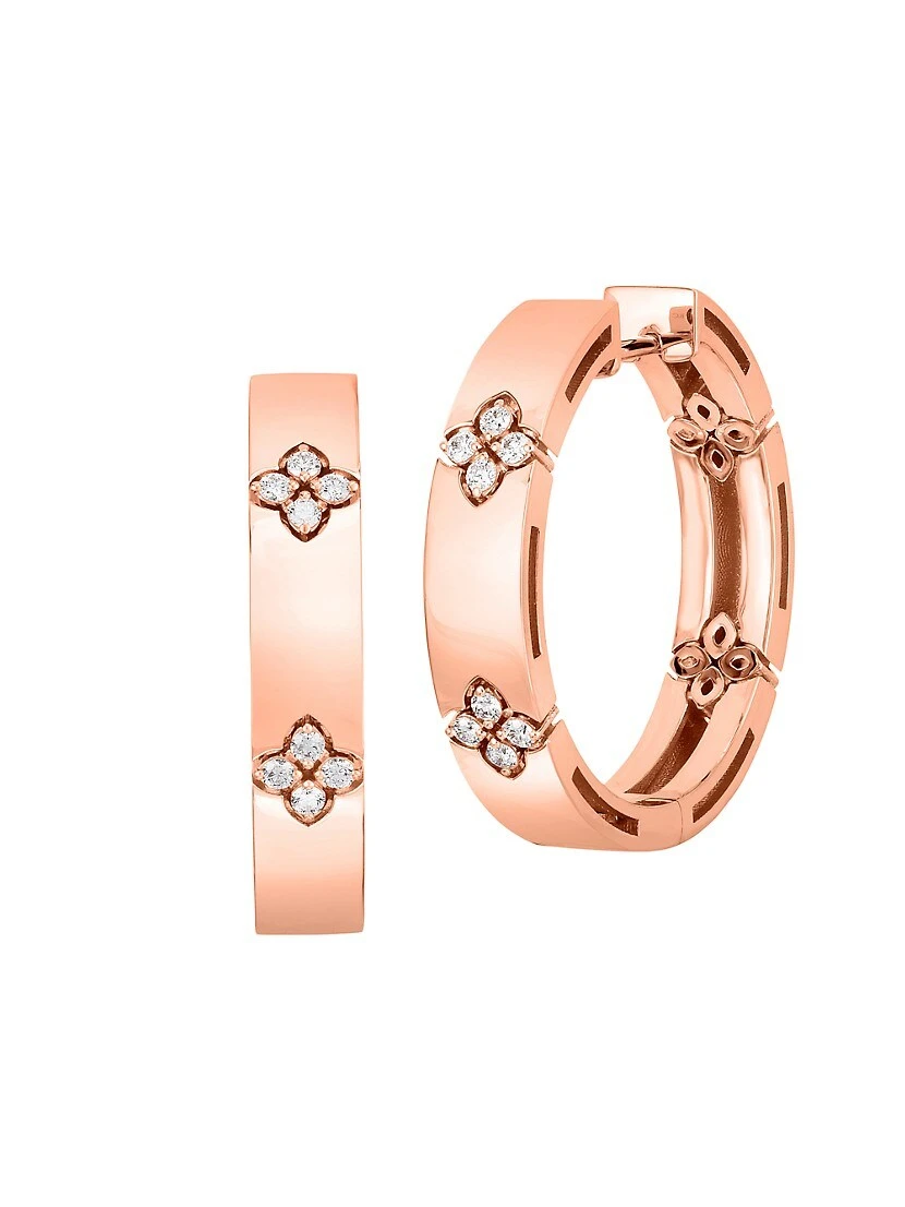 Love In Verona 18K Rose Gold & Diamond Hoop Earrings 3 Love In Verona 18K Rose Gold & Diamond Hoop Earrings